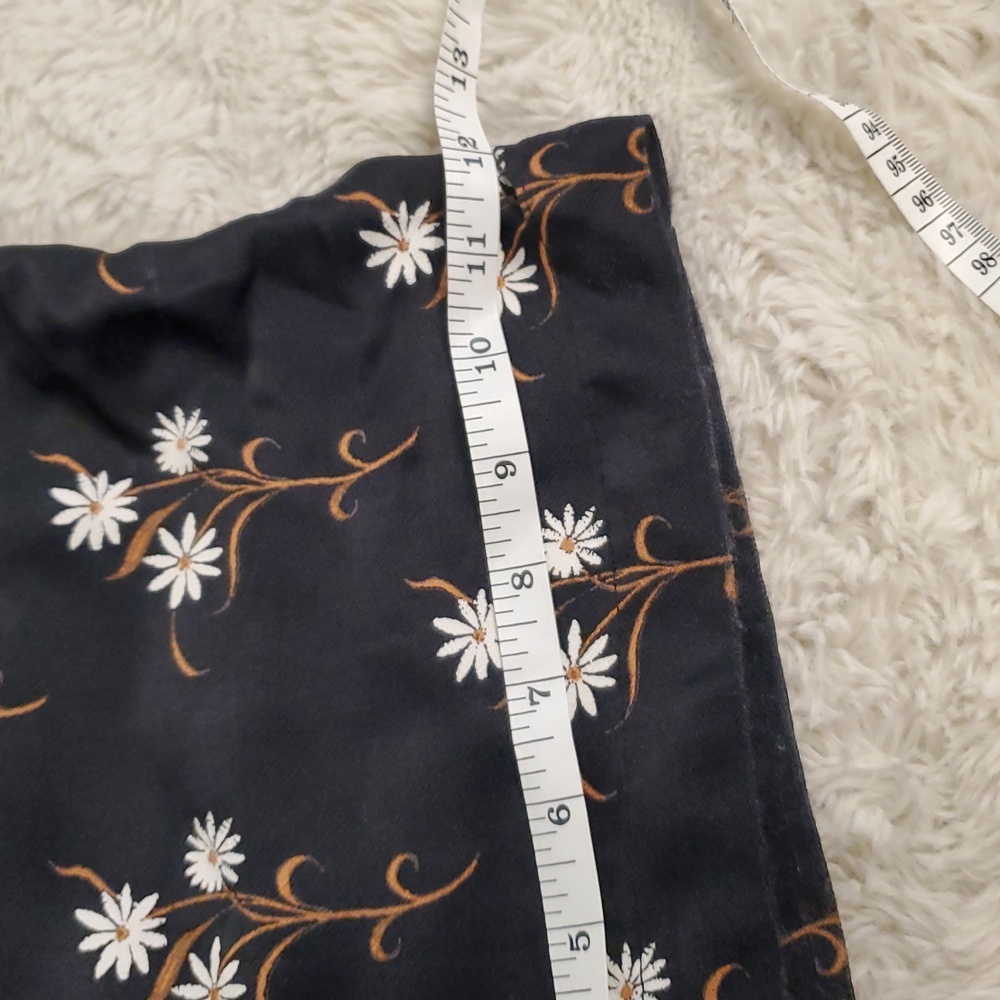 Anthropologie Navy Floral Wide-Leg Pants - Picture 3 of 16